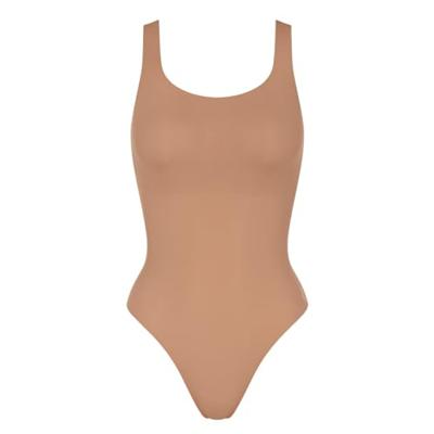 Zero feel body 2.0 naadloos - Invisible body dames - Onzichtbare bodysuit zonder mouwen - Brede bandjes - S - Beige- Corrigerend ondergoed - S-