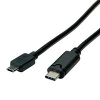 ROLINE 11.02.8781 USB 2.0 kabel, type C ST - Micro B ST (omkeerbaar), 3,0 m zwart - thumbnail