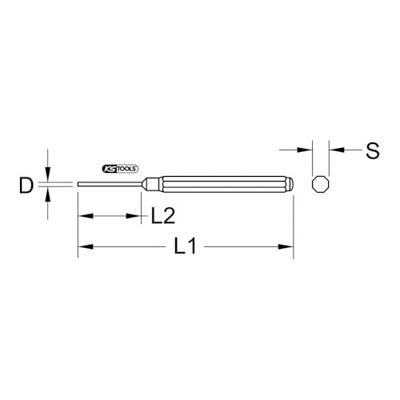 KS Tools 156.0113 Pendrijver, 8-kant, hoogglans verchroomd, Ø 4 mm