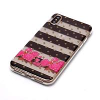 Softcase strepen en bloemen hoes iPhone X / XS - thumbnail