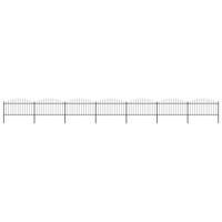 Tuinhek met speren bovenkant (1,25-1,5)x11,9 m staal zwart - thumbnail