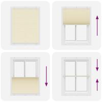 Pliss rolgordijn 105x150cm stofbreedte 104,4cm polyester crme - thumbnail