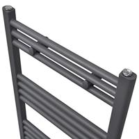 Radiator/handdoekenrek recht grijs 600x1160 mm - thumbnail