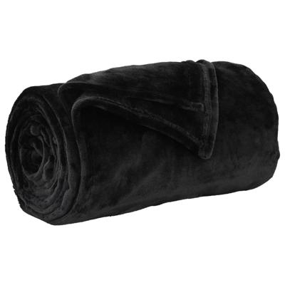 VidaXL Gooi deken zwart 130 x 150 cm fleece