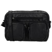 Hide & stitches paint rock schoudertas leer-Black - thumbnail