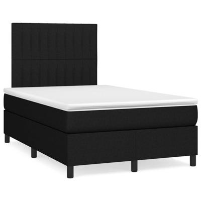 Boxspring met matras en LED stof zwart 120x190 cm