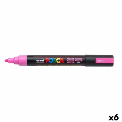 Fluoriscerende Markeerstift POSCA PC-5M Roze (6 Stuks)