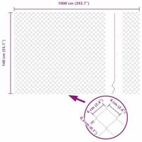 VidaXL Afrasteringspaal zilver 10 x 1,4 m (60 x 60 mm gaas) staal - thumbnail