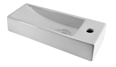 Trim mini fontein rechts 38 x 14 x 8 cm keramiek glans wit Trim mini fontein rechts 38 x 14 x 8 cm keramiek glans wit