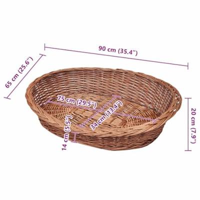 VidaXL Hondenmand/huisdierenbed 90 cm natuurlijk wilgen