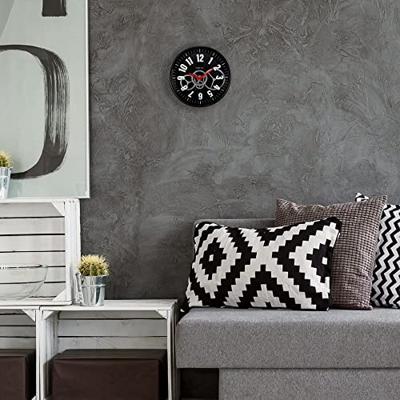 NeXtime NE-3259ZW Moderne Gear Wandklok 36 cm Zwart/Wit