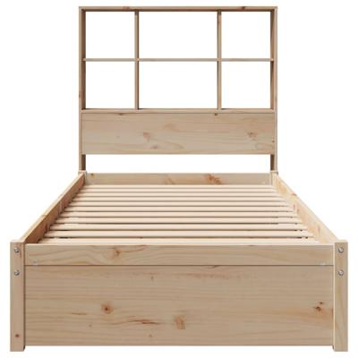 Bed met boekenkast zonder matras massief grenenhout 100x200 cm