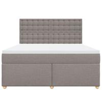 Boxspring met matras stof taupe 180x200 cm - thumbnail