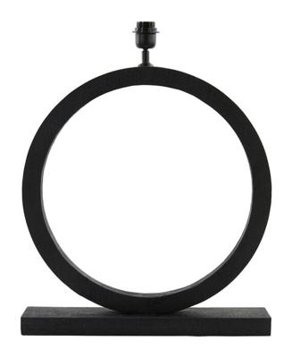 Light & Living Tafellamp 'Tinar' Mangohout, 64cm, kleur Mat Zwart (excl. kap)