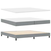 Boxspringbed met matras en LED stof lichtgrijs 200x200 cm - thumbnail