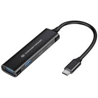 Conceptronic HUBBIES12B interface hub USB 3.2 Gen 1 (3.1 Gen 1) Type-C 5000 Mbit/s Zwart - thumbnail