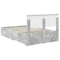 Bedframe met hoofdeinde Beton Grijs 120 x 190 cm Bewerkt hout - thumbnail