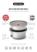 Black+Blum RVS-voedselkom klein - Maaltijdvoorbereiding - Ø170 mm - H 59 mm - Grijs/Rood - thumbnail