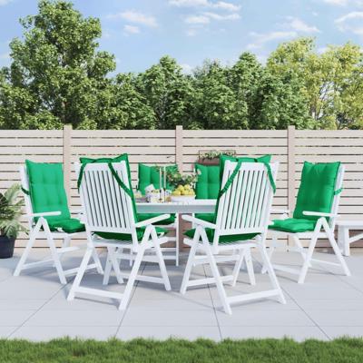 VidaXL Stoelkussens 6 st hoge rug oxford stof groen VidaXL Stoelkussens 6 st hoge rug oxford stof groen