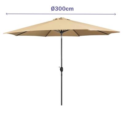 Marbueno Parasol Staal 8 Spaken D300 cm Polyester Bruin Tuin, Zwembad, Terras