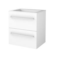 Badmeubelset BWS Salt 60x46cm Met Grepen 2 Lades Met Wastafel Acryl Ice White - thumbnail