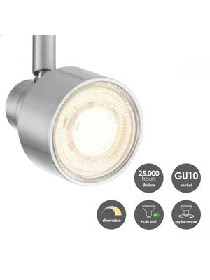 Light depot - LED opbouwspot Drift 4 lichts - 80,5 cm - mat staal - Outlet Light depot - LED opbouwspot Drift 4 lichts - 80,5 cm - mat staal - Outlet