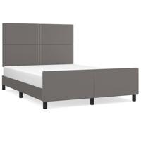Bedframe met hoofdbord kunstleer grijs 140x190 cm - thumbnail