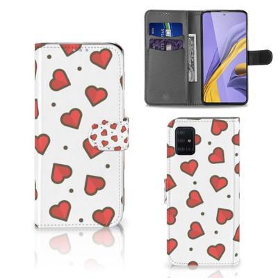 Samsung Galaxy A51 | Telefoon Hoesje | Hearts | Portemonnee hoesje