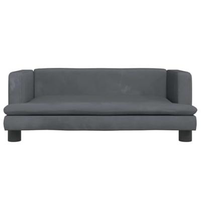 vidaXL Hondenmand 80x45x30 cm fluweel donkergrijs, hondenbank, hondenbed, dierenmand, huisdierenbank, huisdierenmand, dierenbed, huisdierenbed