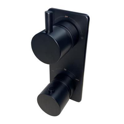 Inbouwthermostaat Wiesbaden Caral 2-weg Rond Mat Zwart