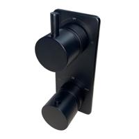 Inbouwthermostaat Wiesbaden Caral 2-weg Rond Mat Zwart - thumbnail