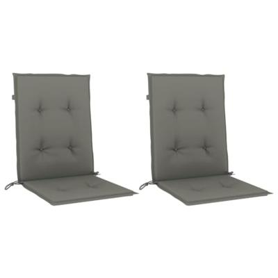 VidaXL Stoelkussens 2 st lage rug 100x50x4 cm stof donkergrijs - thumbnail