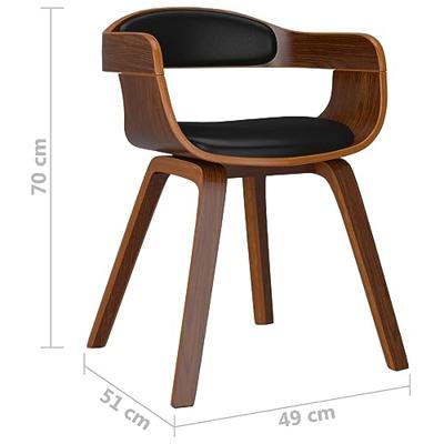 Eetkamerstoelen 2 st gebogen hout en kunstleer zwart Eetkamerstoelen 2 st gebogen hout en kunstleer zwart