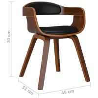 Eetkamerstoelen 2 st gebogen hout en kunstleer zwart - thumbnail