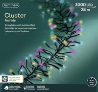 Lumineo Led cluster lights 2800cm zwart/soft multi - thumbnail