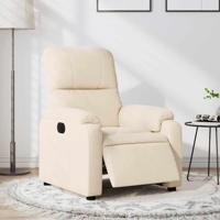 Fauteuil elektrisch verstelbaar microvezelstof beige - thumbnail
