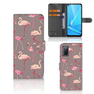 OPPO A72 | OPPO A52 | Telefoonhoesje | Met pasjeshouder | Flamingo