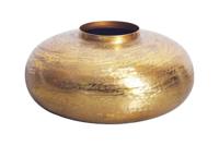 Moderne decoratieve vaas ABSTRACT ORIENT 35cm goud rond metaal gehamerd ontwerp - 43510 - thumbnail