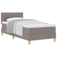 Boxspringbed met matras stof taupe 90x200 cm - thumbnail