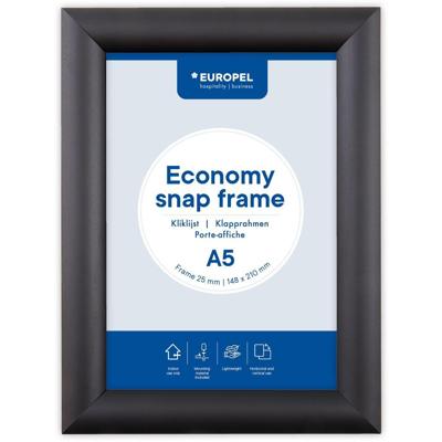 Europel Clicklijst Economy, lijst 25 mm, ft A5, zwart