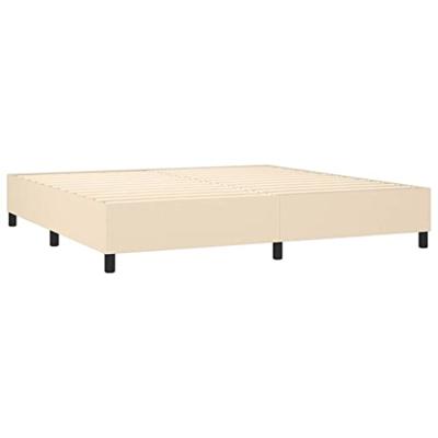 Boxspring met matras stof crèmekleurig 200x200 cm