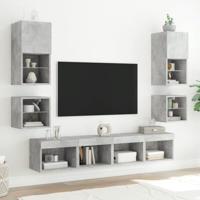 Tv-wandmeubel met LED-verlichting 30x28,5x30 cm betongrijs - thumbnail