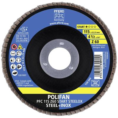 PFERD TOOLS 69300937 PFC 115 Z 60 START STEELOX Lamellenschijf Diameter 115 mm Boordiameter 22.23 mm Korrelgrootte (num) 40 10 stuk(s) PFERD TOOLS 69300937 PFC 115 Z 60 START STEELOX Lamellenschijf Diameter 115 mm Boordiameter 22.23 mm Korrelgrootte (num) 40 10 stuk(s)
