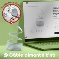 T'nB - Magnetische USB C naar USB C-kabel, snel opladen 60 W, magnetische nylon mantel en knoopbescherming, lengte 1,5 m, compatibel met Apple iPhone 15/15 Pro / 15 Pro Max / 16/16 Pro / 16 Pro Max - - thumbnail