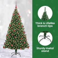 VidaXL Kunstkerstboom groen 180 cm pvc en staal en kunststof - thumbnail