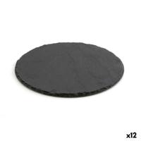 Leisteen Effect Keramische Tray Quid Select Cirkelvormig Zwart (12 Stuks) - thumbnail