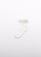 Abel & Lula Zomer sokken tule ruffel meisjes - creme wit - thumbnail