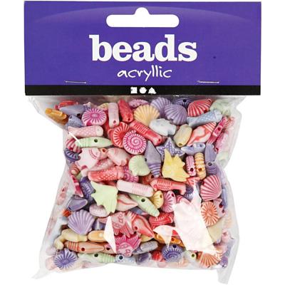 Creativ Company Pastel mix, afm 9-12 mm, gatgrootte 1,2 mm, ca. 380 stuk, 110 gr, 175 ml/ 1 doos