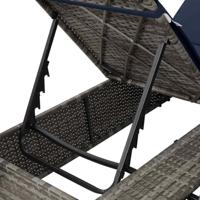 Dubbele ligbed Verstelbaar Zwart 205 x 129 x 200 cm poly rattan - thumbnail