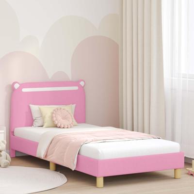 Bedframe voor kinderen met hoofdbord Roze 90 x 190 cm Stof